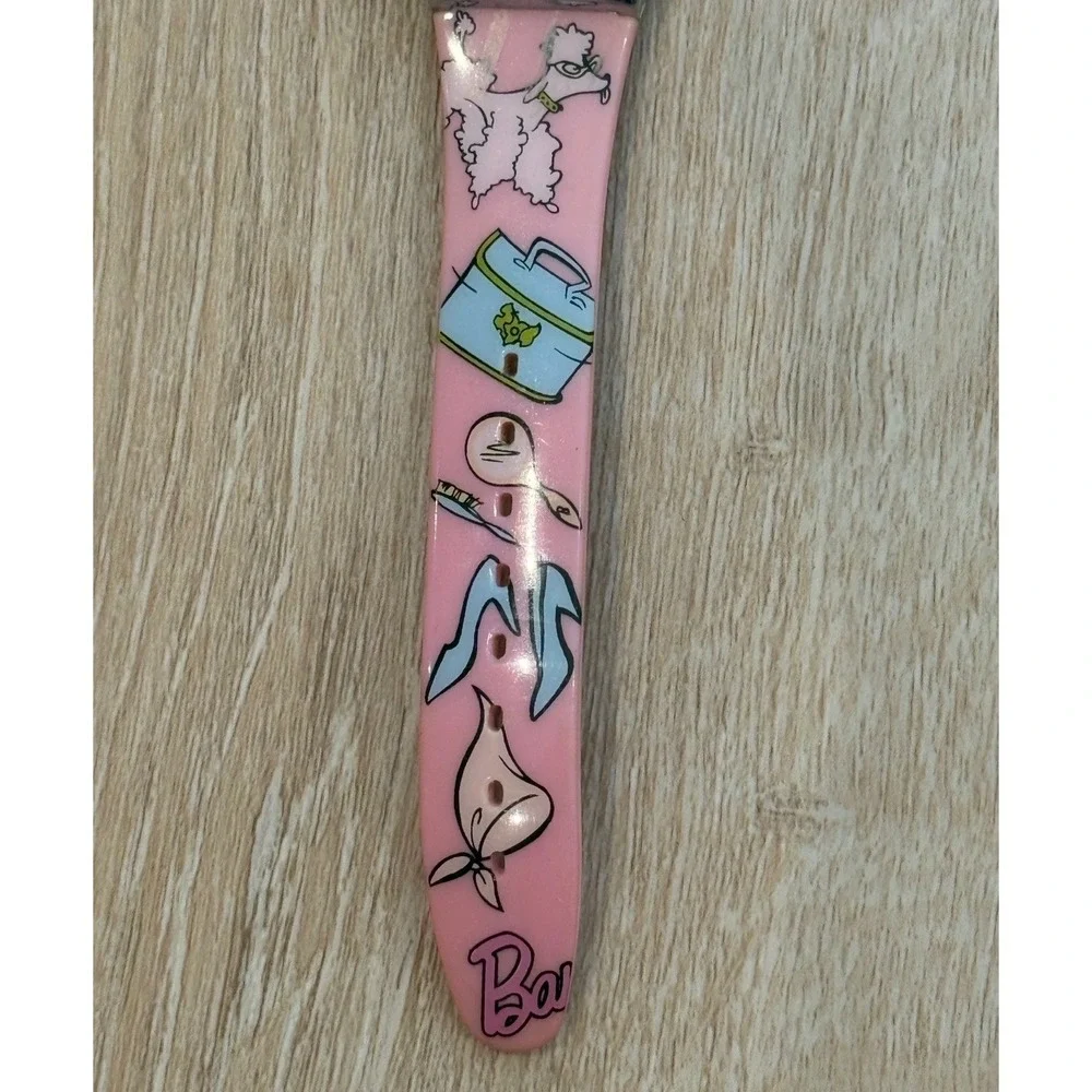 Vintage 90s Barbie Pink Poodle Boutique Graphic Watch